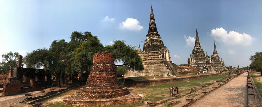 Panorama from the Wat Phra Sri Sanphet was the most important temple in the Ayutthaya Kingdom, Thailand