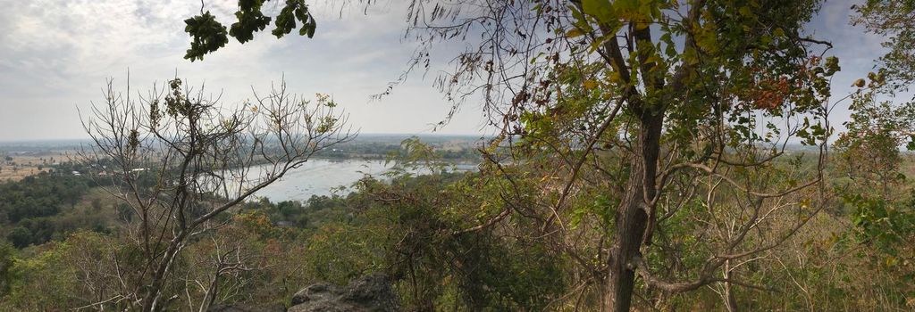 Panoramic landscape from Phanom Sawai Forest Park Thailand

