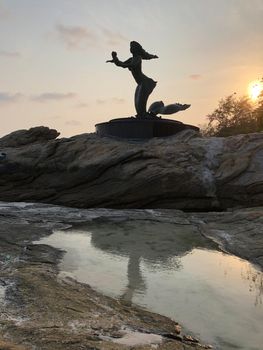 Mermaid statue on Koh Samet island in Thailand