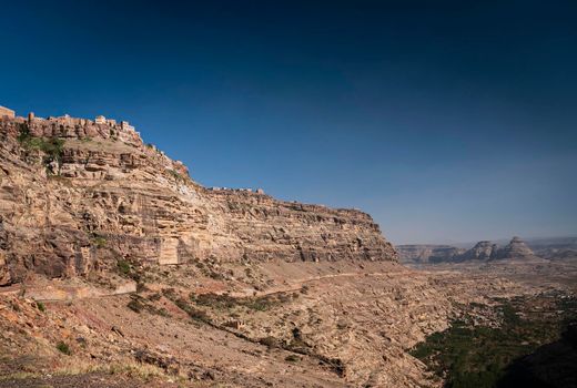 kawkaban ancient traditional architecture hilltop village in haraz mountains of yemen