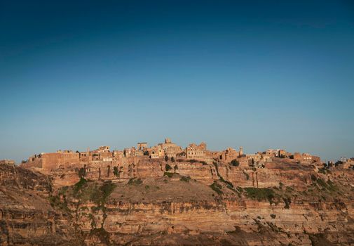 kawkaban ancient traditional architecture hilltop village in haraz mountains of yemen