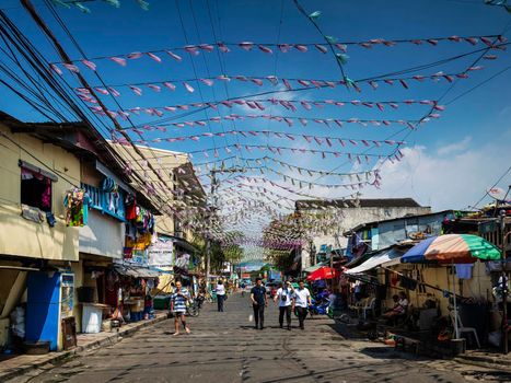 street scene in intramuros old town of manila city philippines