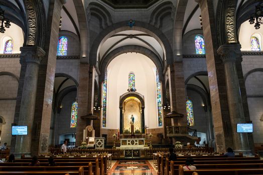 interior of landmark manila catholic cathedral spanish colonial church in philippines