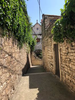 Alley in the old town of Sibenik, Croatia