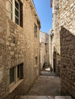 Alley in the old town of Sibenik, Croatia