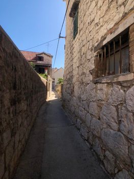 Alley in the ld town of split in Croatia