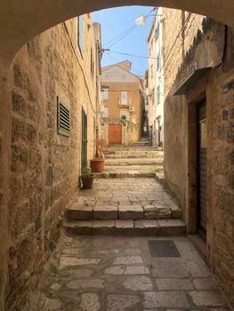 Stairs in the old town of Sibenik, Croatia