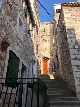 Stairs in the old town of Sibenik, Croatia