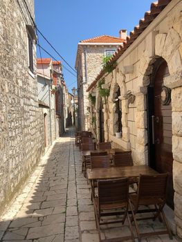 Street in the old town of Stari Grad Croatia