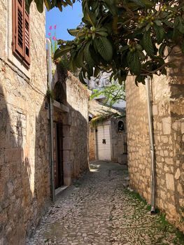Street in the old town of Supetar Croatia