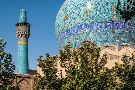 persian islamic architecture detail of imam mosque landmark in esfahan isfahan iran