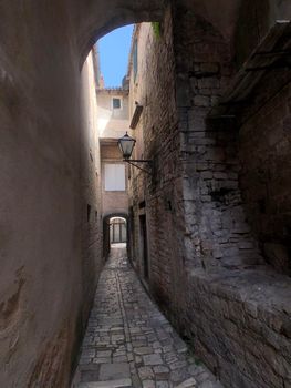 Alley in the old town of Trogir Croatia