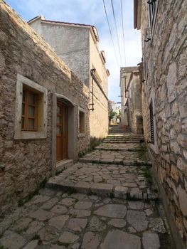 Alley in the old town of Zlarin in Croatia