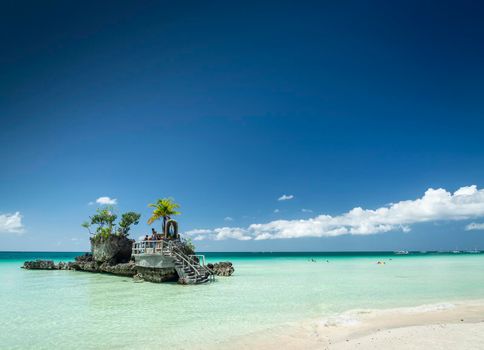 station 2 beach main area of boracay tropical paradise island philippines