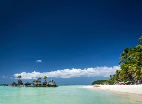 station 2 beach main area of boracay tropical paradise island philippines