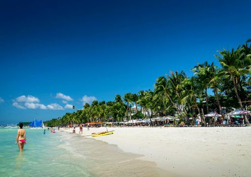 station 2 beach main area of boracay tropical paradise island philippines