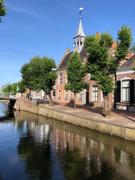 Architecture next to the canal in balk, Friesland The Netherlands