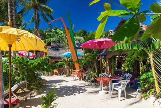 tropical beach bar in diniwid boracay philippines