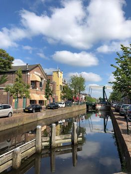 Canal in Gorredijk, Friesland The Netherlands