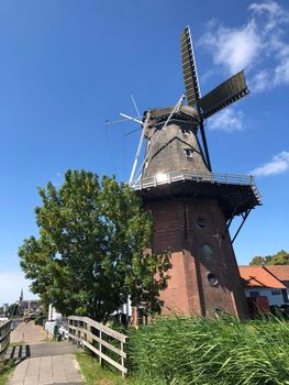 Windmill in Burdaard Friesland The Netherlands