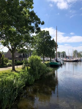 Skutsje in Heeg, Friesland, The Netherlands