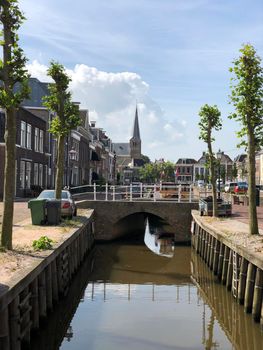 Bridge over a canal in Harlingen, Friesland The Netherlands