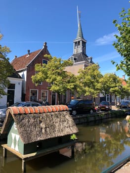 Canal old town of Makkum, Friesland, The Netherlands