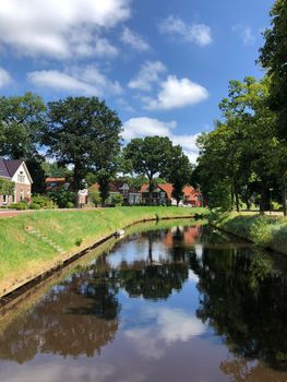 Canal in Oosterwolde, Friesland The Netherlands