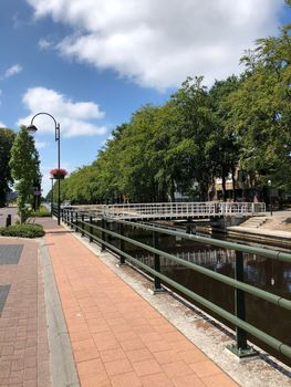 Canal in Oosterwolde, Friesland The Netherlands