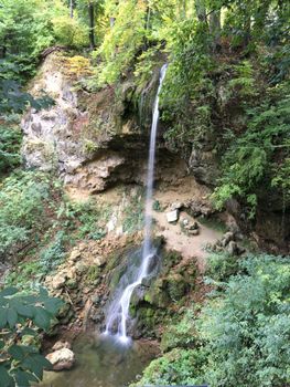 Waterfall at Anna Sinter Cave in Hungary