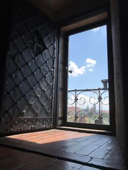 Wawel Royal Castle seen from the Town Hall Tower in Krakow Poland