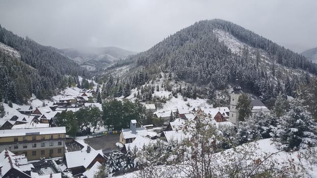 Snowy village Nizna Boca Slovakia