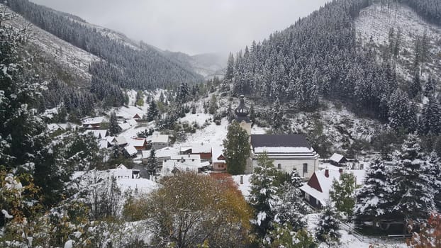 Snowy village Nizna Boca Slovakia