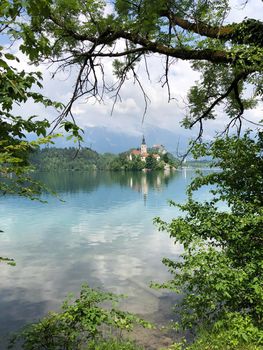 Pilgrimage Church of the Assumption of Maria on Bled island in Bled Slovenia