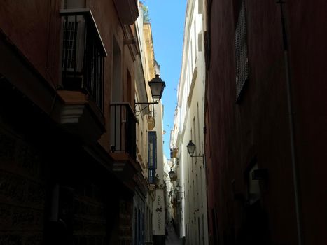 Narrow street in Cadiz Spain