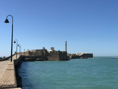 Path towards the Castle of San Sebastian in Cadiz Spain