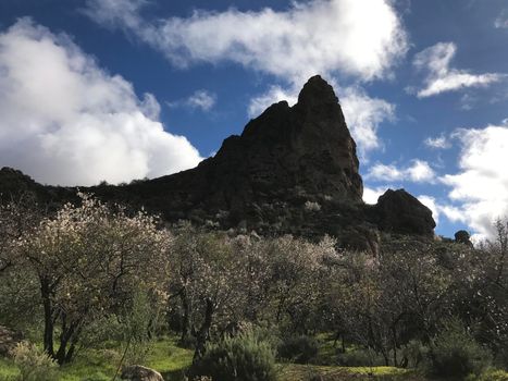 Peak from a mountain range at Riscos de Tirajana in Gran Canaria