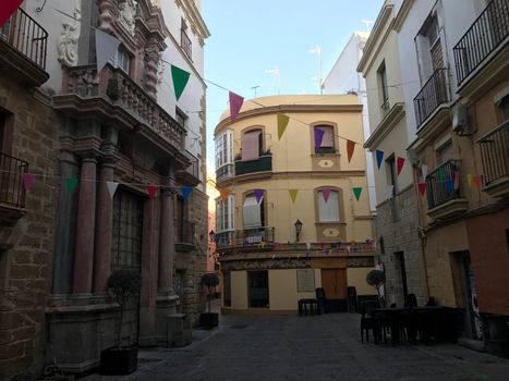Festival flags in Cadiz Spain