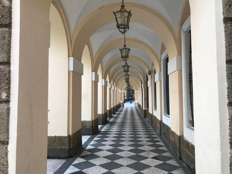 Path under the Iglesia de San Juan de Dios in Cadiz Spain