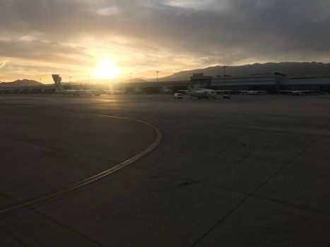 Sunset at Gran Canaria airport