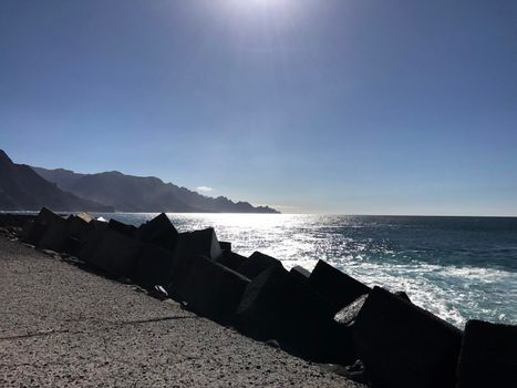 Big rock at the coast of Puerto de las Nieves Gran Canaria Canary Islands Spain

