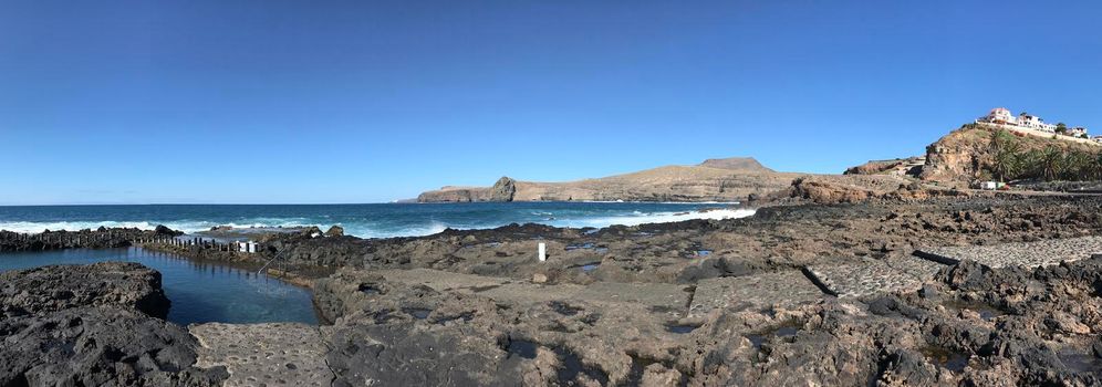 Panorama from a Natural Pool in Agaete Gran Canaria Canary Islands Spain