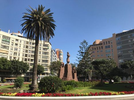 Statue at Plaza de Espana in Las Palmas Gran Canaria