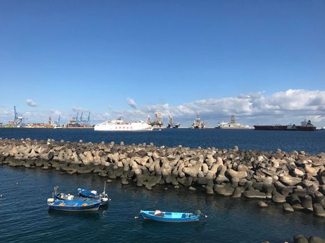 Armas ferry leaving the harbour of Las Palmas Gran Canaria