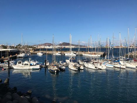 Sailboats in the harbour of Las Palmas