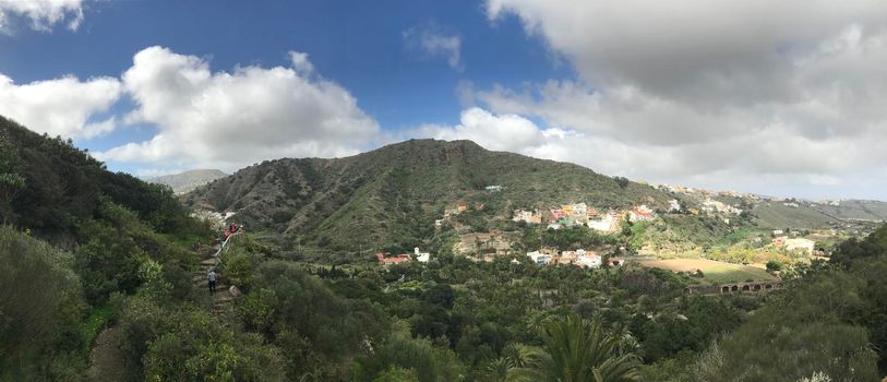 Panorama from the Jardin Canario botanic gardens in Las Palmas Gran Canaria
