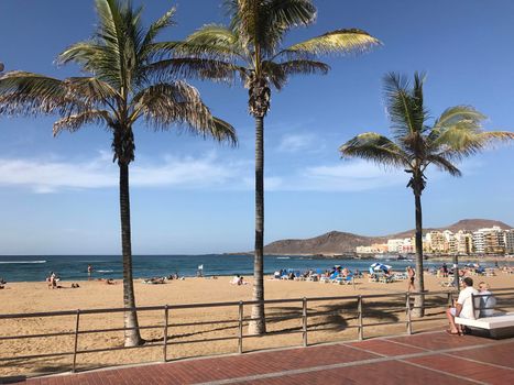 Boulevard at playa de Las Canteras in Las Palmas Gran Canaria