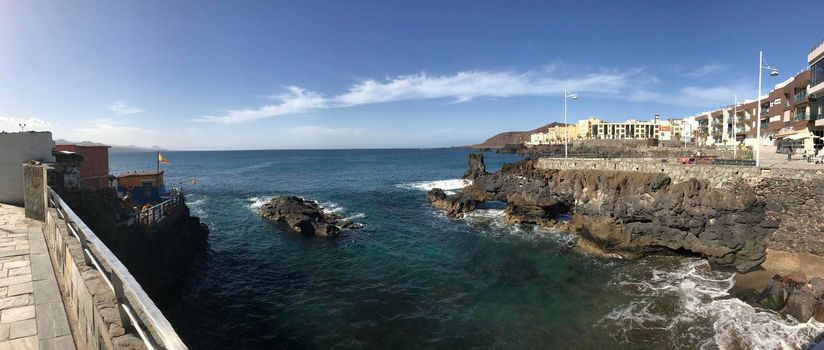 Panorama from the coast of Las Palmas Gran Canaria