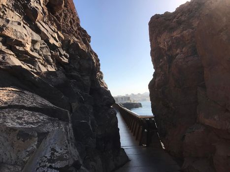 Walkway towards Confital at La isleta Gran Canaria