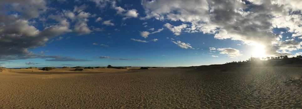 Panorama from the sand dunes in Maspalomas Gran Canaria